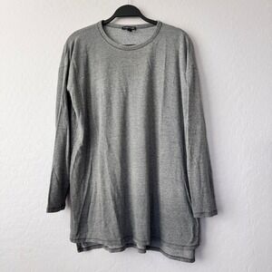 Eileen Fisher Gray Sweatshirt Tencel Lyocell Blend Long Sleeve Tunic Top‎